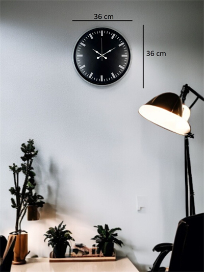 36 Cm Gri Dekoratif Duvar Saati