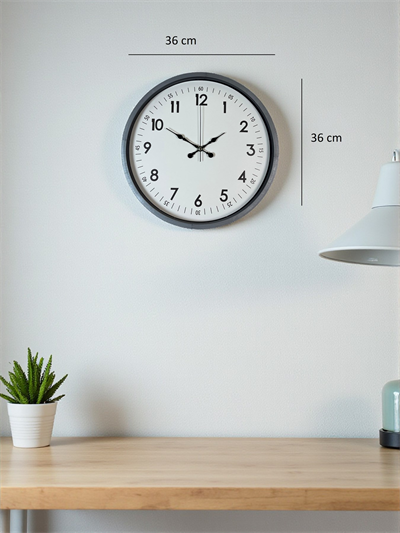 36 Cm Gri Dekoratif Duvar Saati