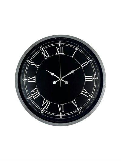 36 Cm Gri Roma Rakamlı Zarif Duvar Saati