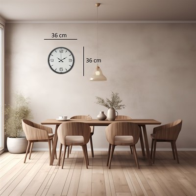 36 Cm Gri Şıklık Duvar Saati