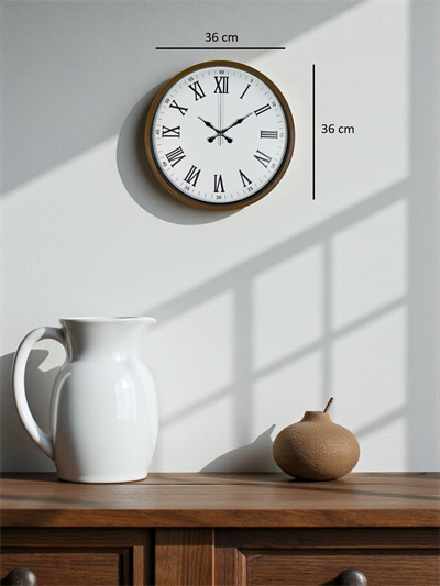 36 Cm Kahverengi Dekoratif Duvar Saati