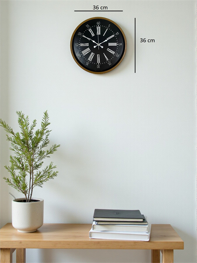 36 Cm Kahverengi Dekoratif Duvar Saati