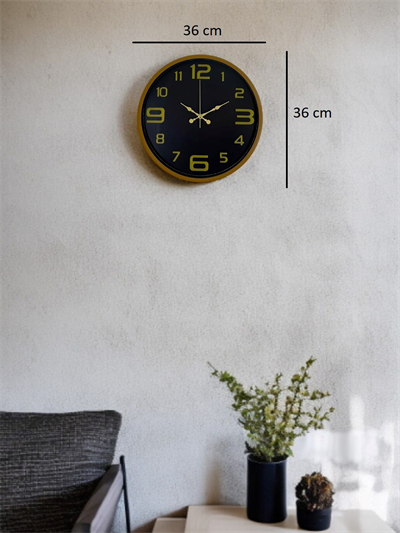 36 Cm Kahverengi Gold Rakamlı Duvar Saati