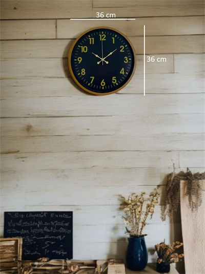 36 Cm Kahverengi Gold Rakamlı Duvar Saati