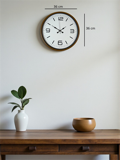 36 Cm Kahverengi Modern Dekoratif Duvar Saati
