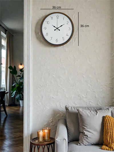 36 Cm Kahverengi Sade Dekoratif Duvar Saati