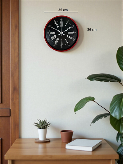 36 Cm Kırmızı Asil Duvar Saati