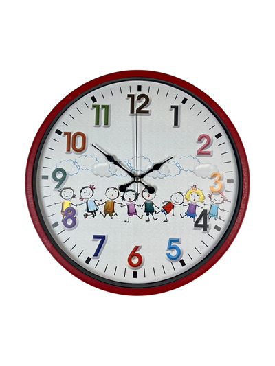 36 Cm Kırmızı Çocuk Odası Duvar Saati