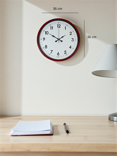 36 Cm Kırmızı Dekoratif Duvar Saati
