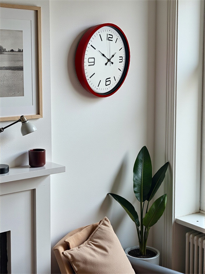 36 Cm Kırmızı Modern Dekoratif Duvar Saati