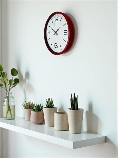 36 Cm Kırmızı Modern Dekoratif Duvar Saati