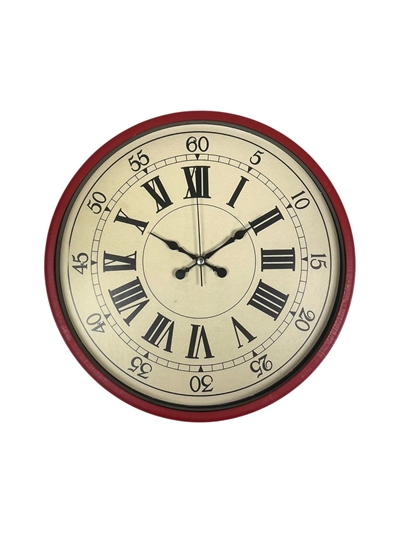 36 Cm Kırmızı Retro Duvar Saati