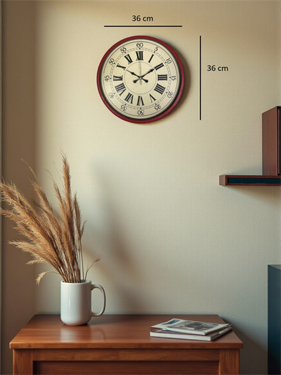 36 Cm Kırmızı Retro Duvar Saati