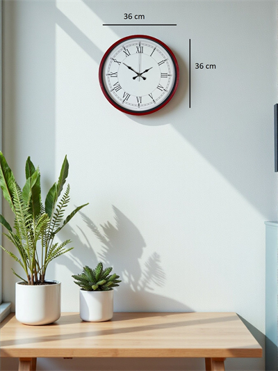 36 Cm Kırmızı Roma Rakamlı Duvar Saati