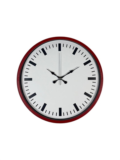 36 Cm Kırmızı Sade Dekoratif Duvar Saati