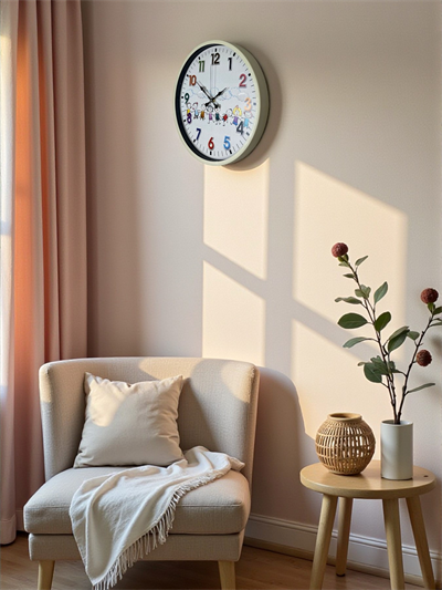36 Cm Krem Çocuk Odası Duvar Saati