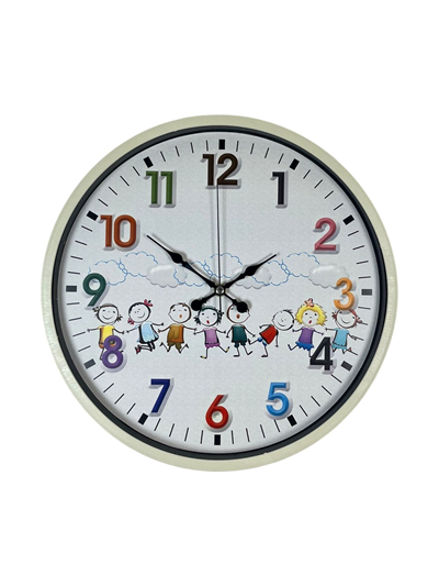 36 Cm Krem Çocuk Odası Duvar Saati