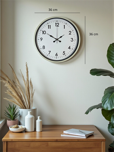 36 Cm Krem Dekoratif Duvar Saati