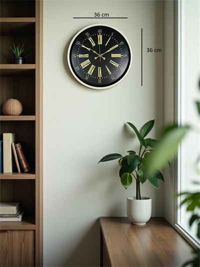 36 Cm Krem Dekoratif Duvar Saati