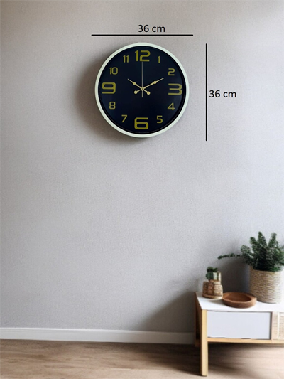 36 Cm Krem Gold Rakamlı Duvar Saati