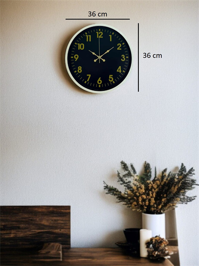 36 Cm Krem Gold Rakamlı Duvar Saati