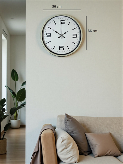 36 Cm Krem Modern Dekoratif Duvar Saati