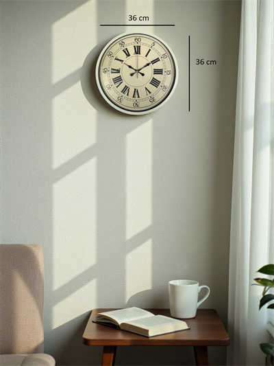 36 Cm Krem Retro Tasarım Duvar Saati