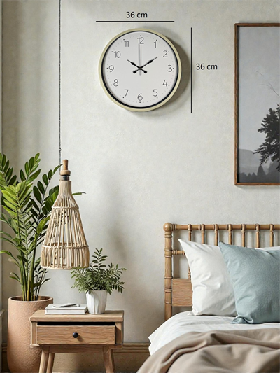 36 Cm Krem Sade Dekoratif Duvar Saati