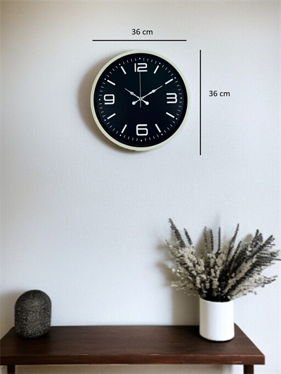 36 Cm Krem Şık Dekoratif Duvar Saati