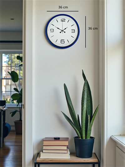 36 Cm Lacivert Modern Dekoratif Duvar Saati