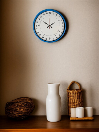 36 Cm Mavi 24 Saat Göstergeli Özel Tasarım Duvar Saati