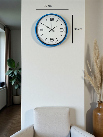 36 Cm Mavi Dekoratif Duvar Saati