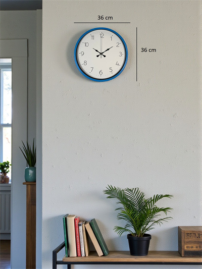 36 Cm Mavi Sade Dekoratif Duvar Saati