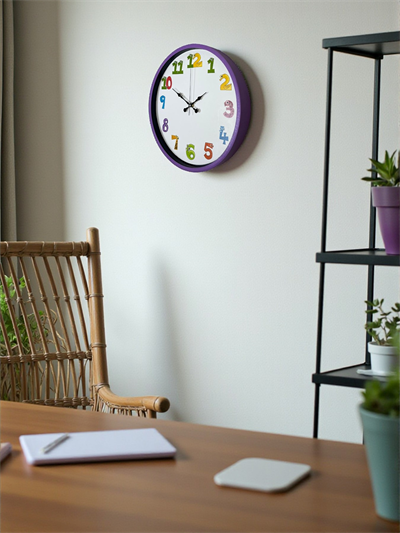 36 Cm Mor Çocuk Odası Duvar Saati