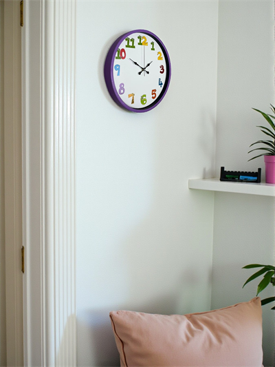 36 Cm Mor Çocuk Odası Duvar Saati