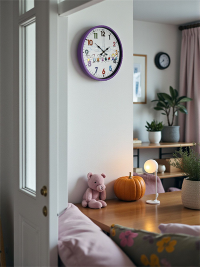 36 Cm Mor Çocuk Odası Duvar Saati