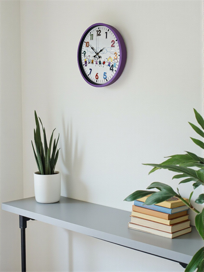 36 Cm Mor Çocuk Odası Duvar Saati