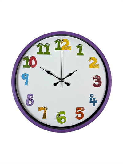 36 Cm Mor Çocuk Odası Duvar Saati