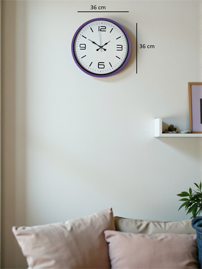 36 Cm Mor Dekoratif Duvar Saati