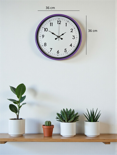 36 Cm Mor Dekoratif Duvar Saati