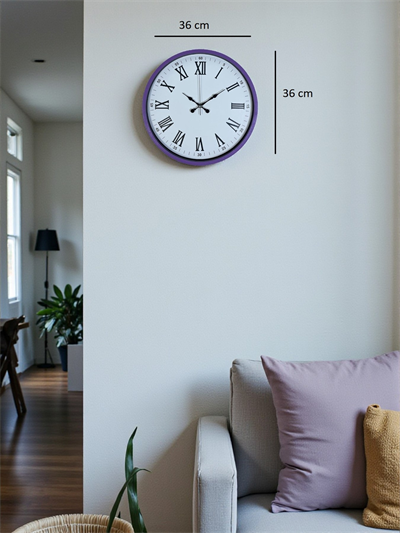 36 Cm Mor Roma Rakamlı Dekoratif Duvar Saati