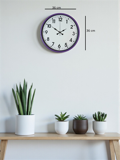 36 Cm Mor Standart Duvar Saati