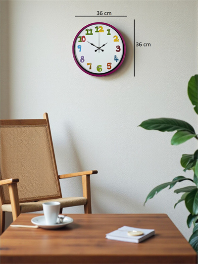 36 Cm Pembe Çocuk Odası Duvar Saati