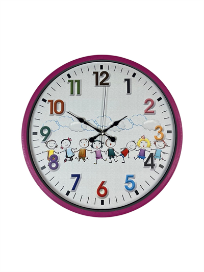 36 Cm Pembe Çocuk Odası Duvar Saati