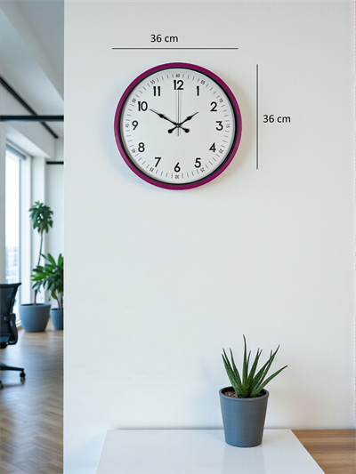 36 Cm Pembe Dekoratif Duvar Saati