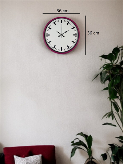 36 Cm Pembe Dekoratif Duvar Saati
