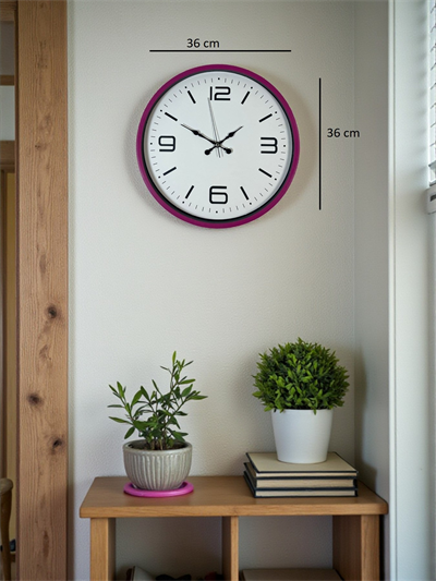 36 Cm Pembe Modern Duvar Saati