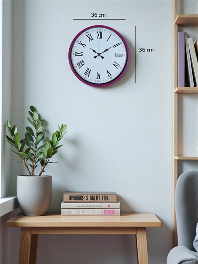 36 Cm Pembe Roma Rakamlı Duvar Saati