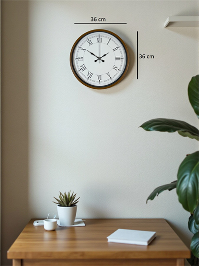 36 Cm Roma Rakamlı Kahverengi Dekoratif Duvar Saati