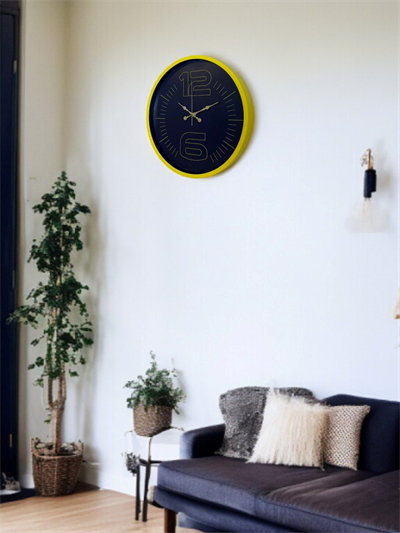 36 Cm Sarı Dekoratif Duvar Saati